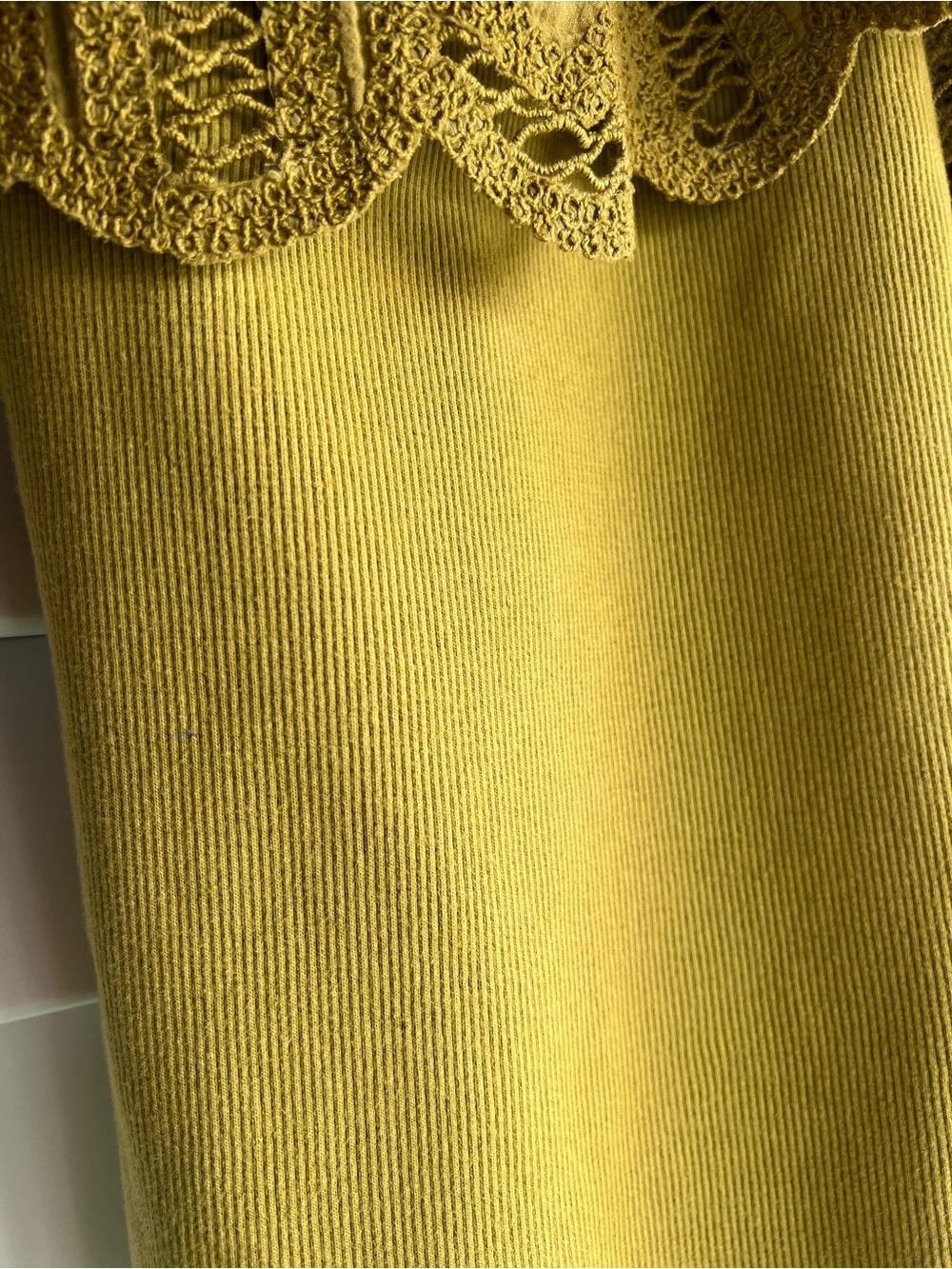 Anthropologie Crochet Cotton Lace-Trim halter top Olive Green XL - Picture 3 of 11